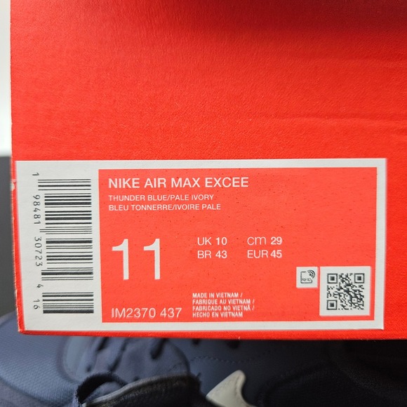 Nike Air Max Excee Shoes Men's Size 11 Thunder Blue Pale Ivory IM2370-437 New - Picture 7 of 7
